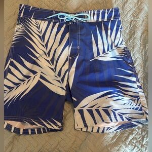 Uzzi ActivE Wear Blue Leaf Board Shorts - size XL